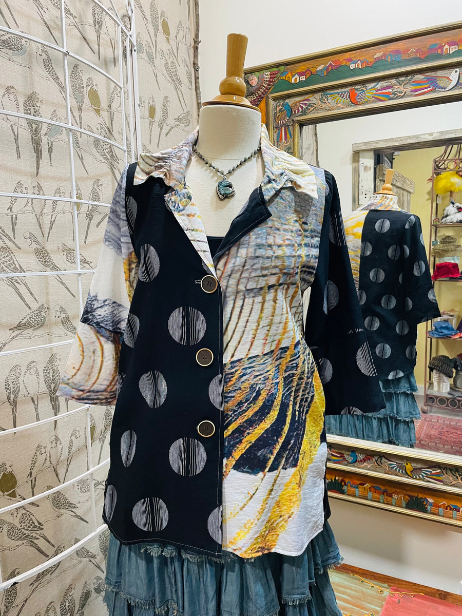 Mixed Media Ruffle Tunic by Adore KK609 Robin Boutique
