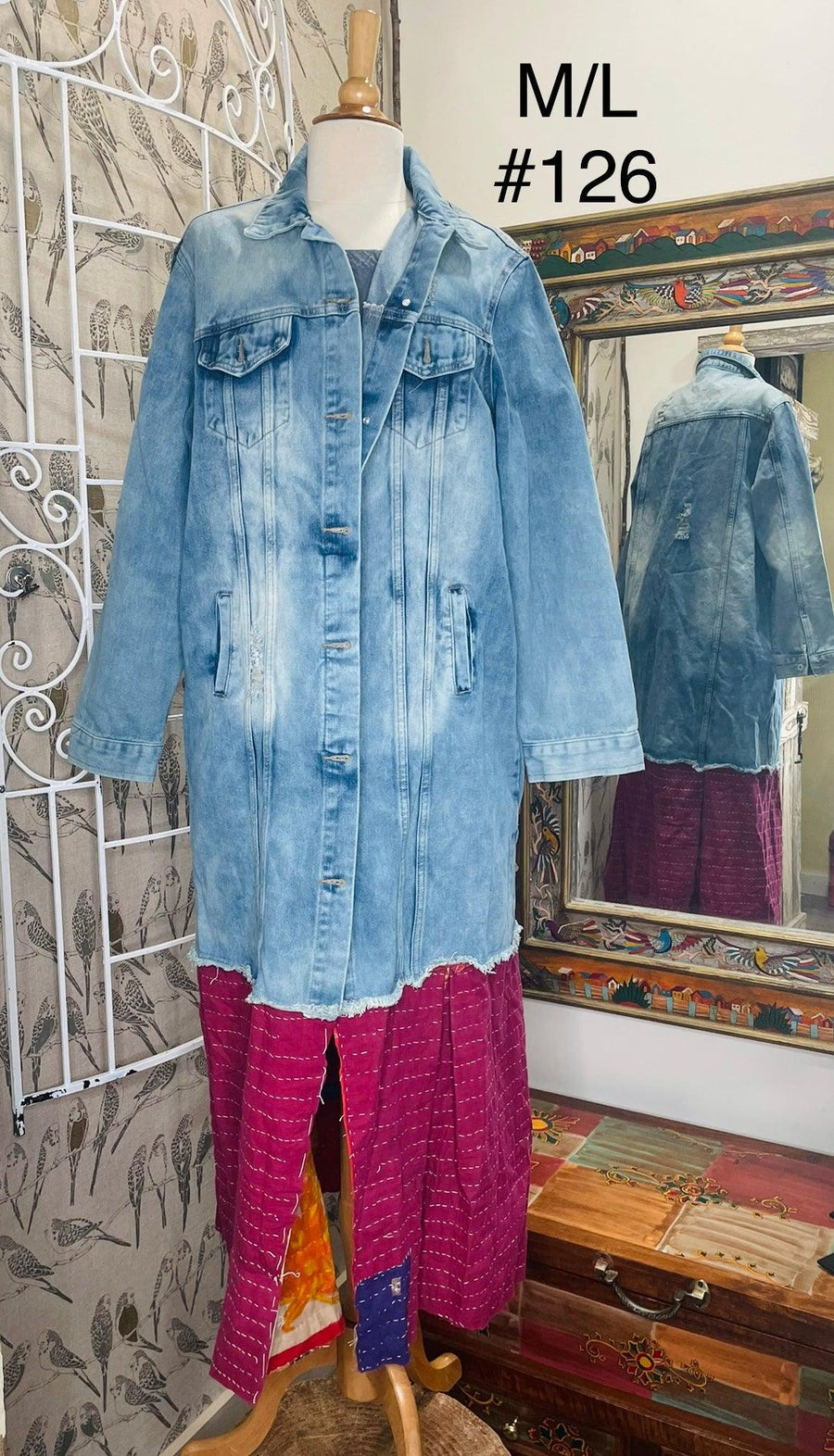 Upcycled Denim Kantha Coat by Kantha Bae - Robin Boutique-Boutique 