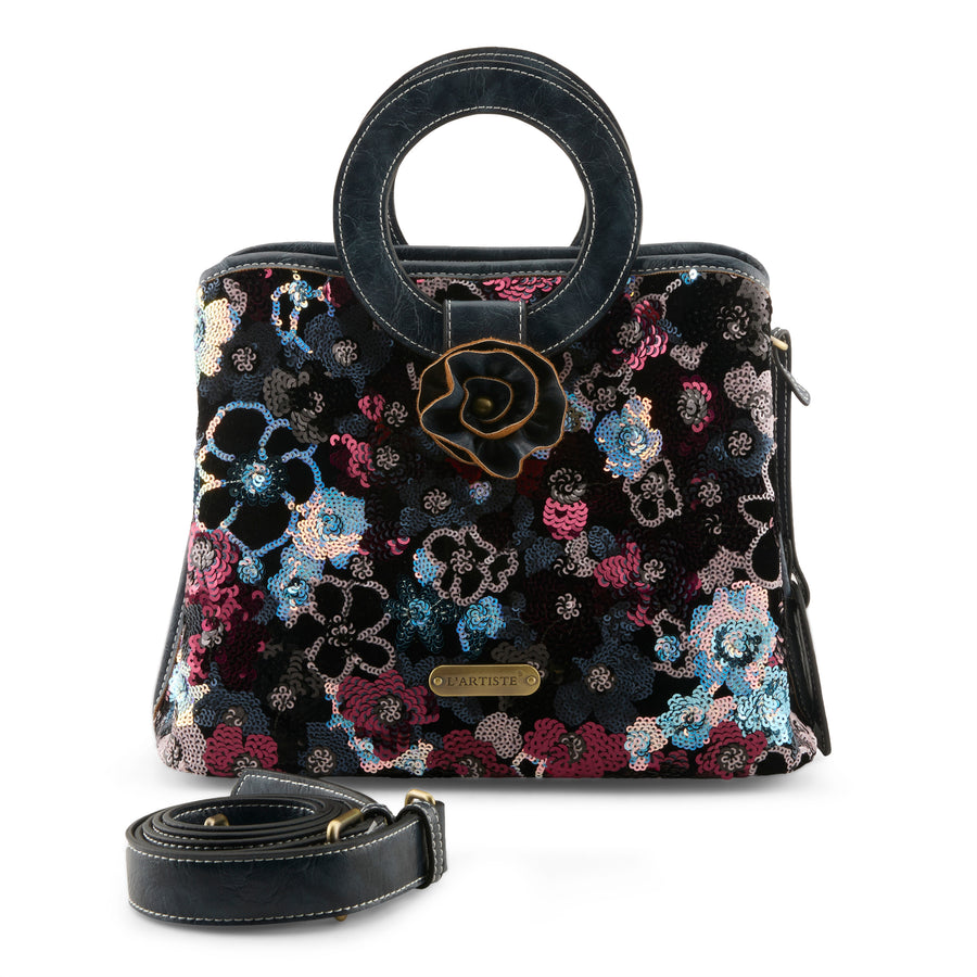 Shimmy Handbag by L'Artiste In Blue Multi - Robin Boutique