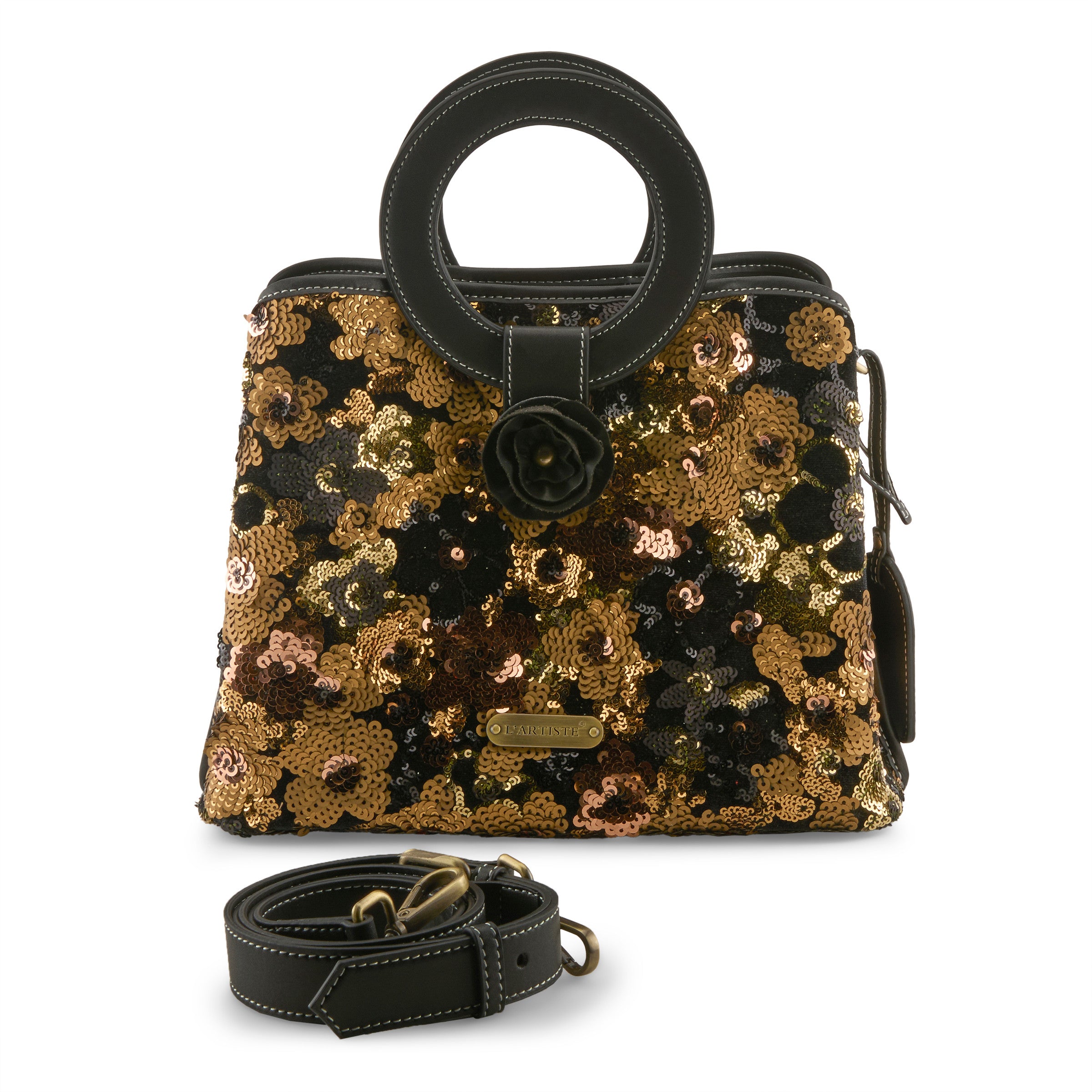 Shimmy Handbag by L'Artiste In Black Multi - Robin Boutique