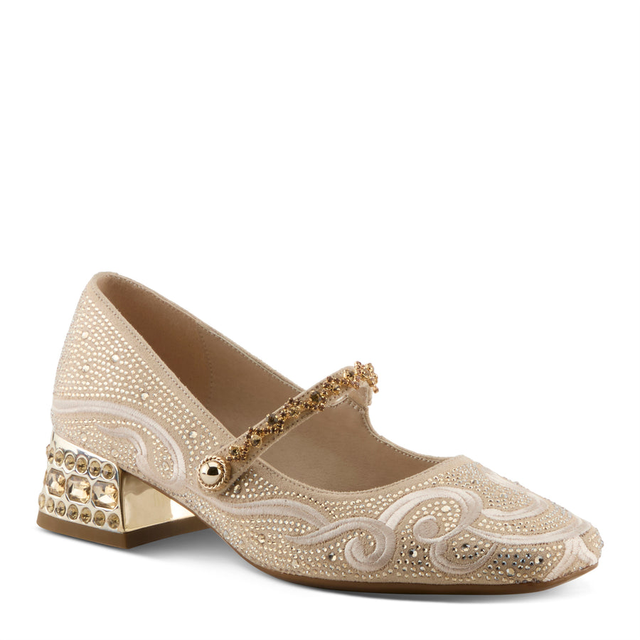 Side View of Icedelite Shoes in Gold - Robin Boutique
