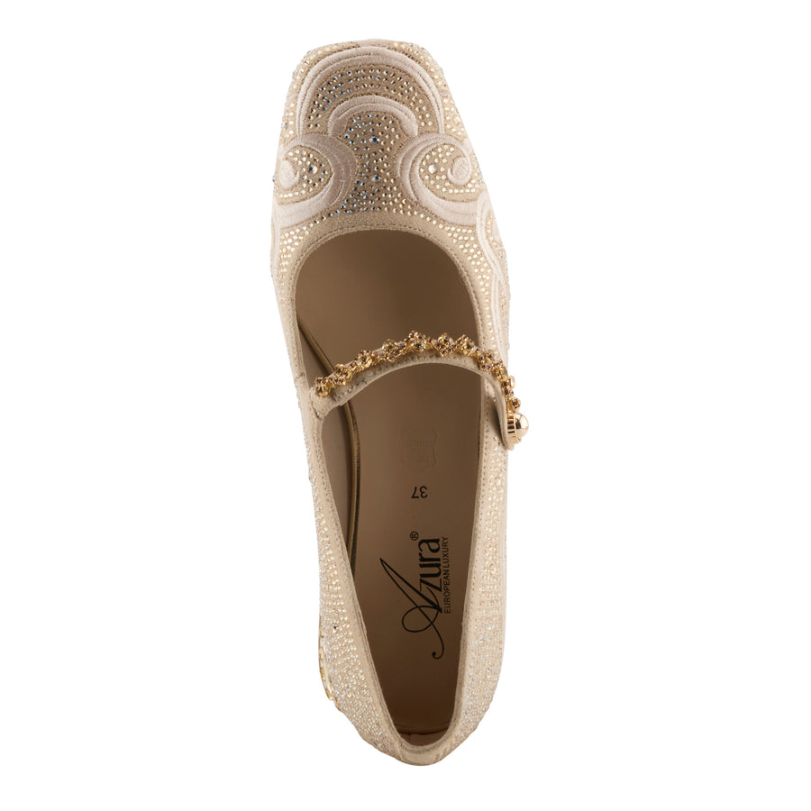 Top View of Icedelite Shoes in Gold - Robin Boutique