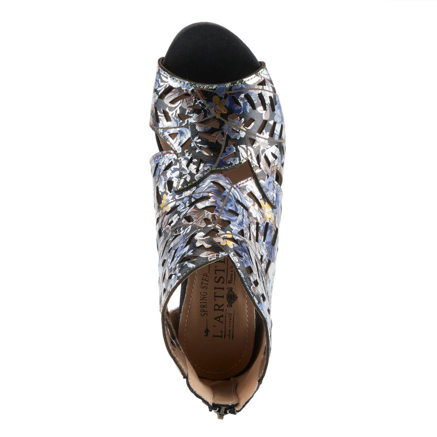 L'Artiste Icon-Met Tooled Leather Ankle Sandal Robin Boutique