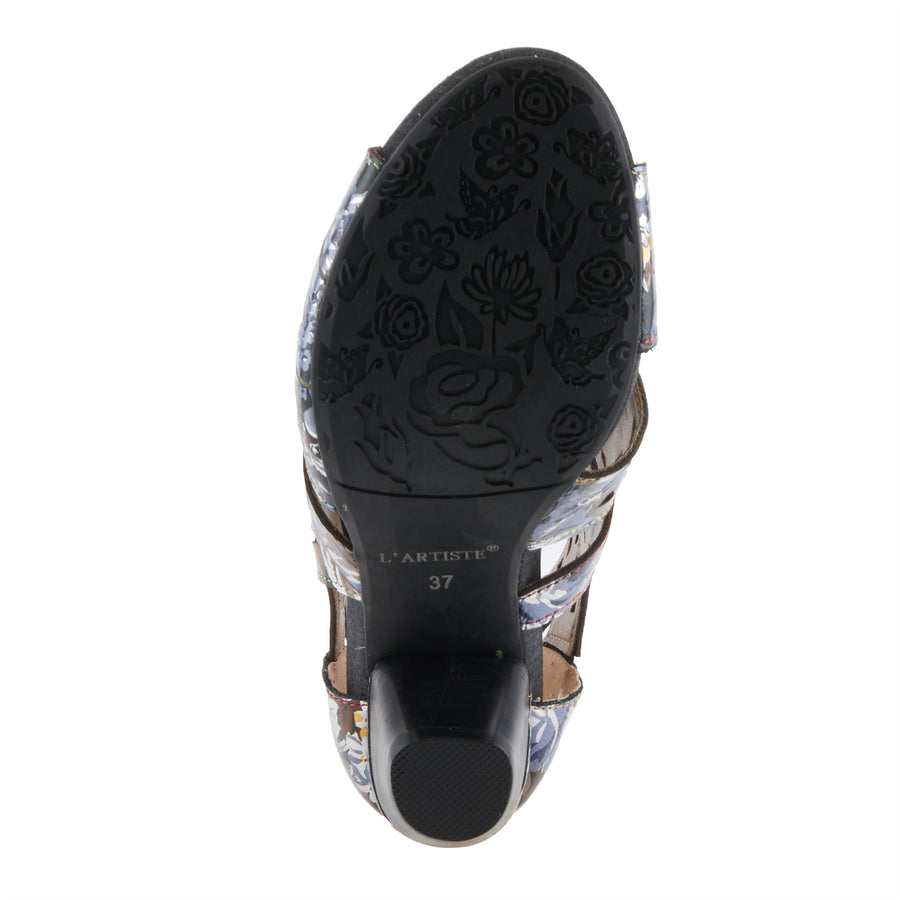 L'Artiste Icon-Met Tooled Leather Ankle Sandal Robin Boutique