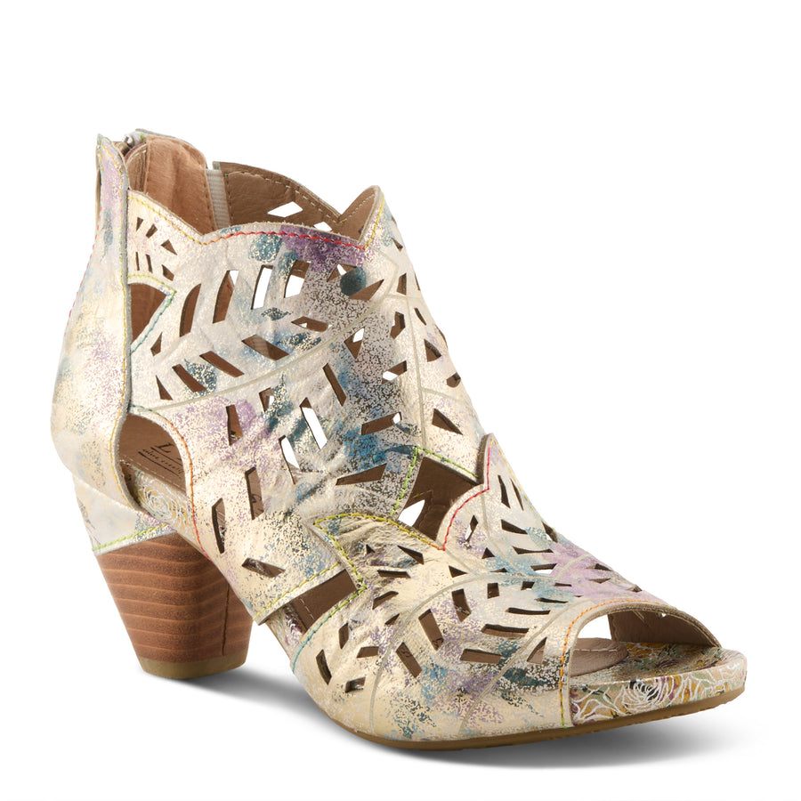 L'Artiste Icon-Met Tooled Leather Ankle Sandal Robin Boutique