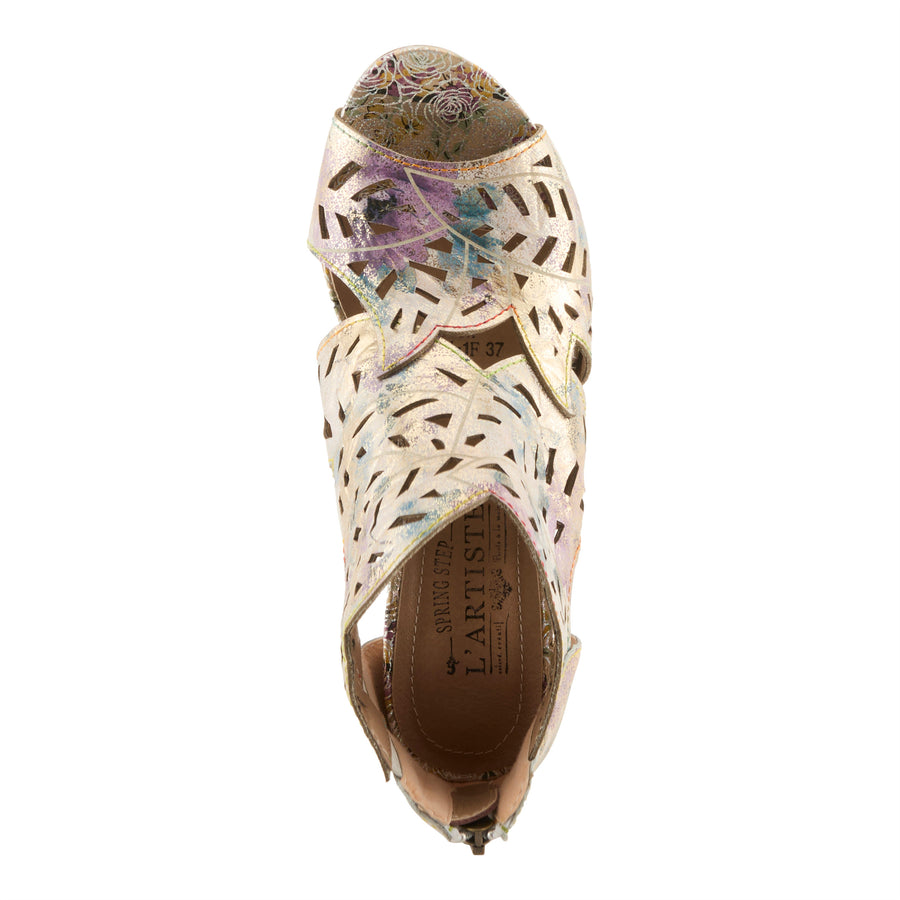L'Artiste Icon-Met Tooled Leather Ankle Sandal Robin Boutique