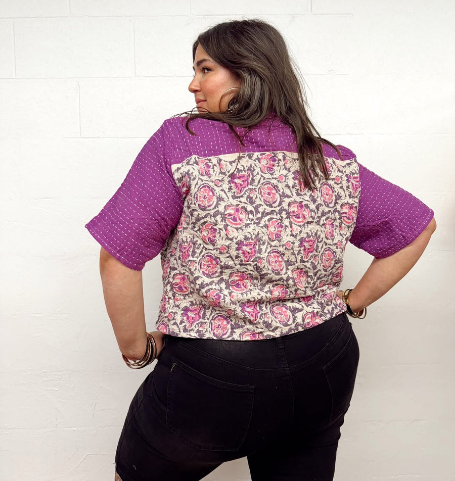 Kantha Clarity Crop Button Down #111 by Kantha Bae