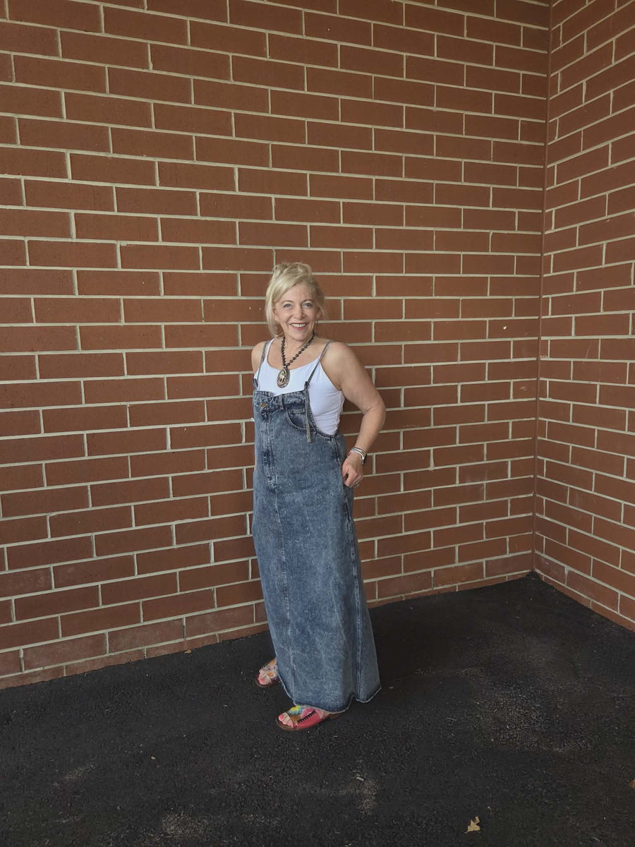 Denim Overall Dress by Davi & Dani