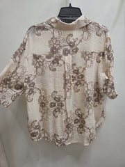 Embroidered Button Front Blouse by Paparazzi