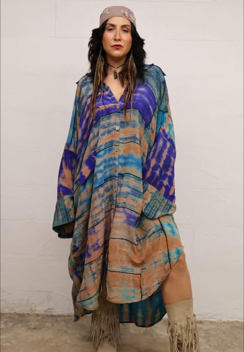 Crepe Sari Free To Be Longsleeve Maxi #016 by Kantha Bae