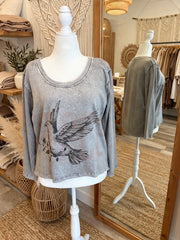 Free Spirit Dove Terry Top by Paper Lace