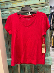 Solid Short Sleeve V-Neck Tee by Escape 10000