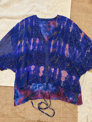 Crepe Sari Hi Lo Butterfly Top #274 by Kantha Bae