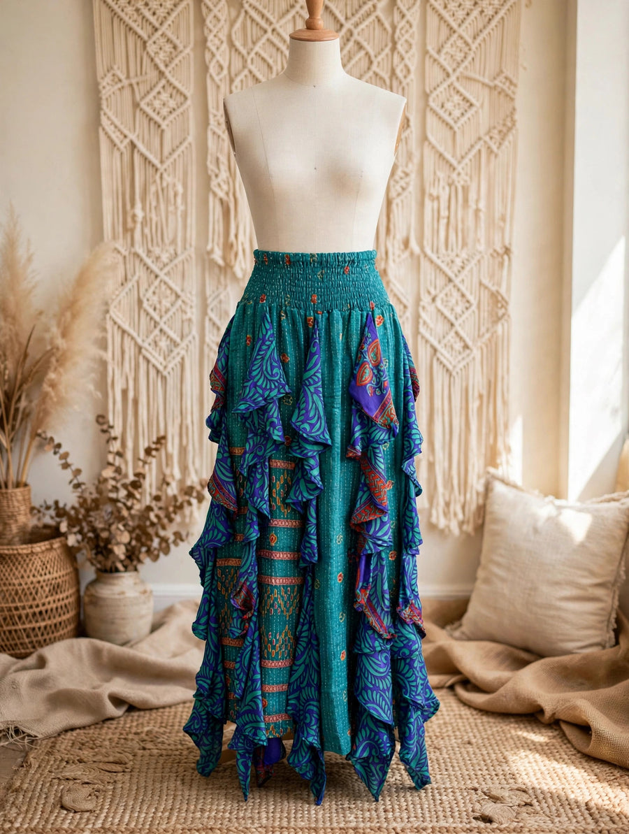 Pareo Kantha Willow Maxi Skirt #278 by Kantha Bae