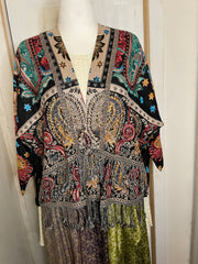 Embroidered Tapestry Fringe Short Jacket