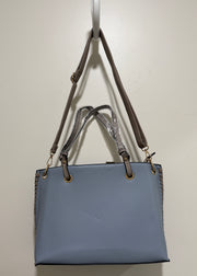 Pleather Tote Handbag with Side Weaving Details from Robin Boutique.