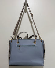 Additional view of Pleather Tote Handbag with Side Weaving Details from Robin Boutique.