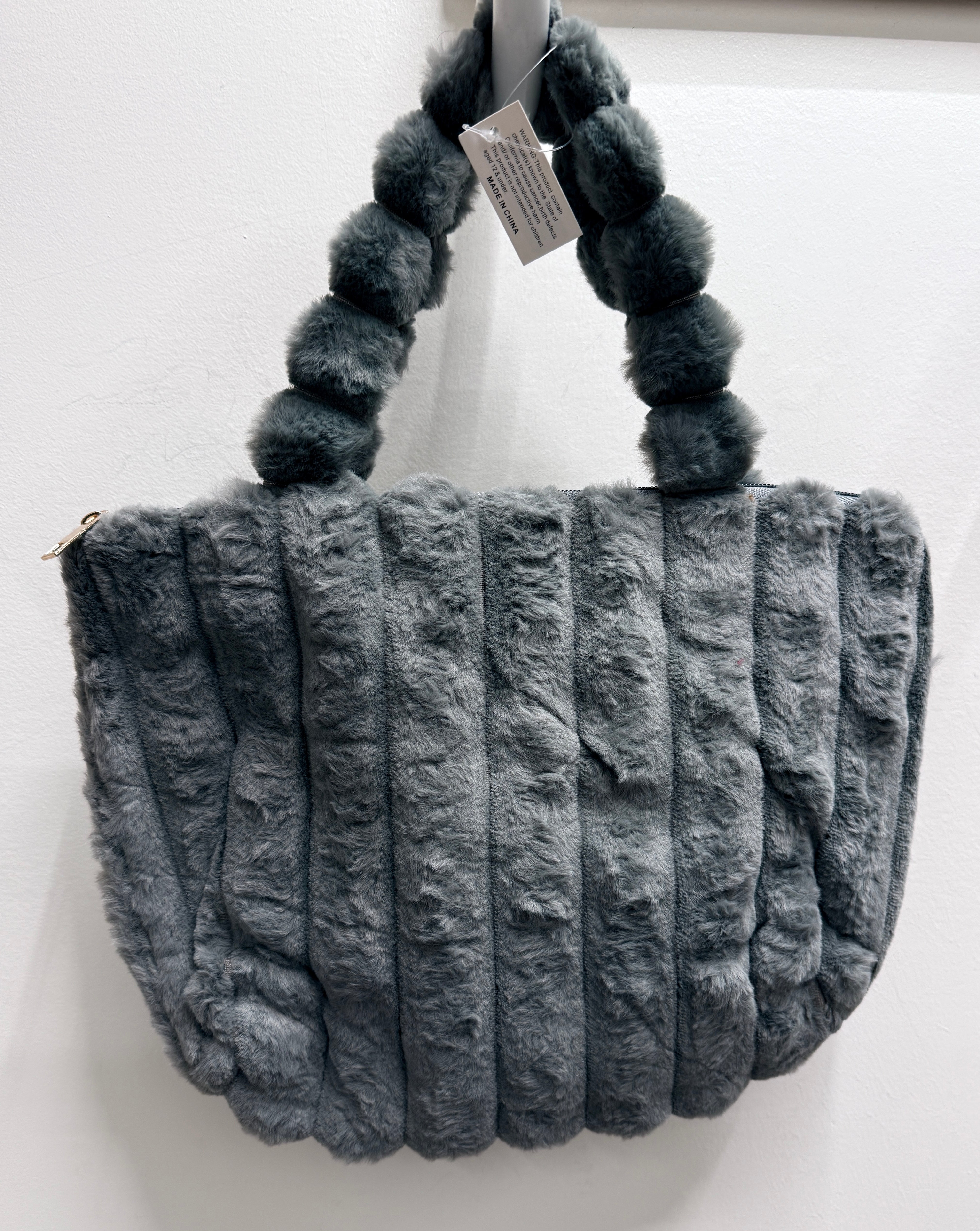 Soft Faux Fur Tote Handbag