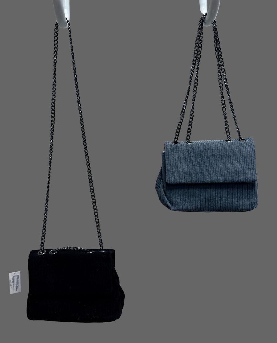 Cordoroy Handbag with Chain Strap Robin Boutique