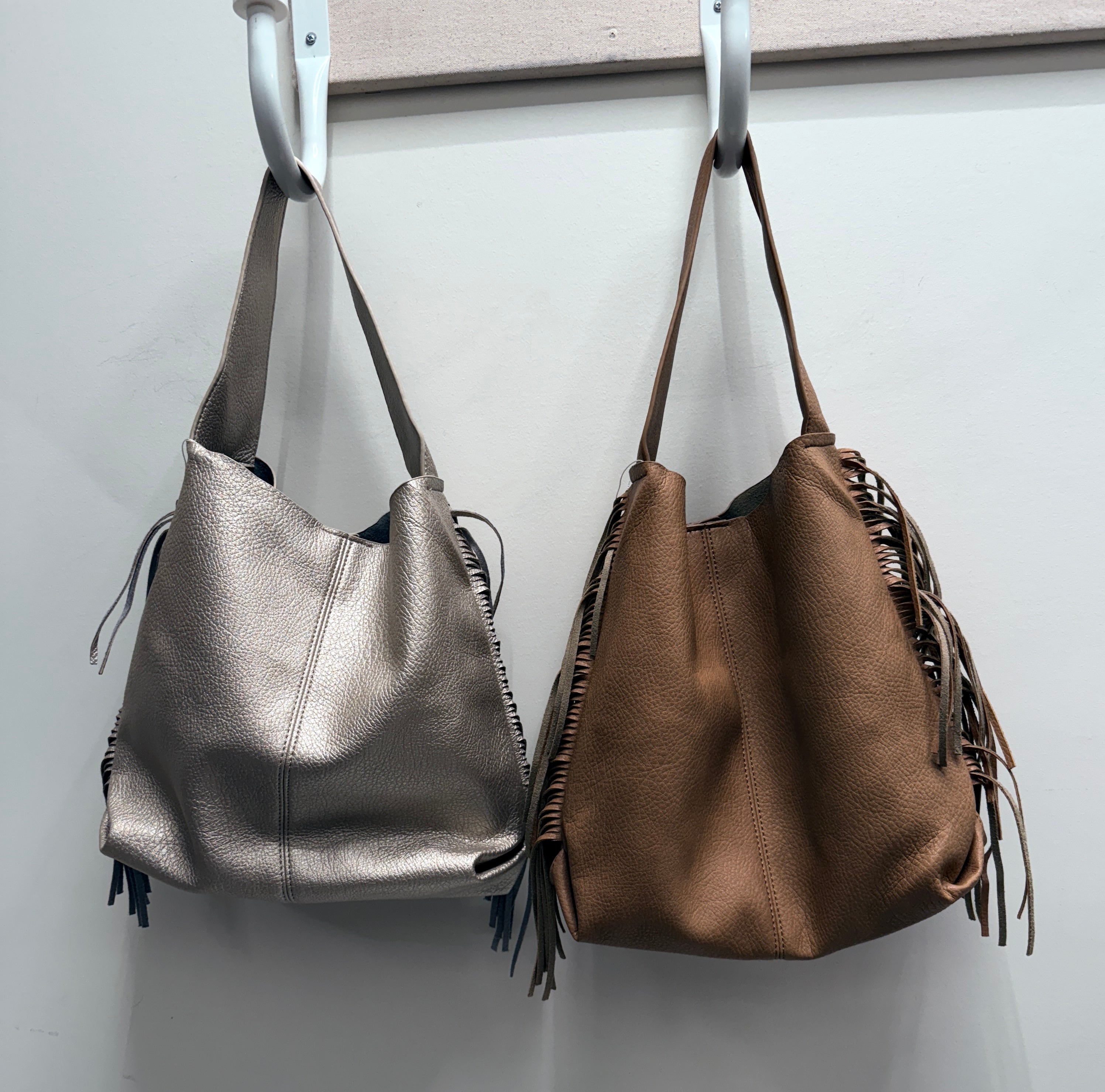 Soft Tote Shoulder Bag with Side Fringes Robin Boutique