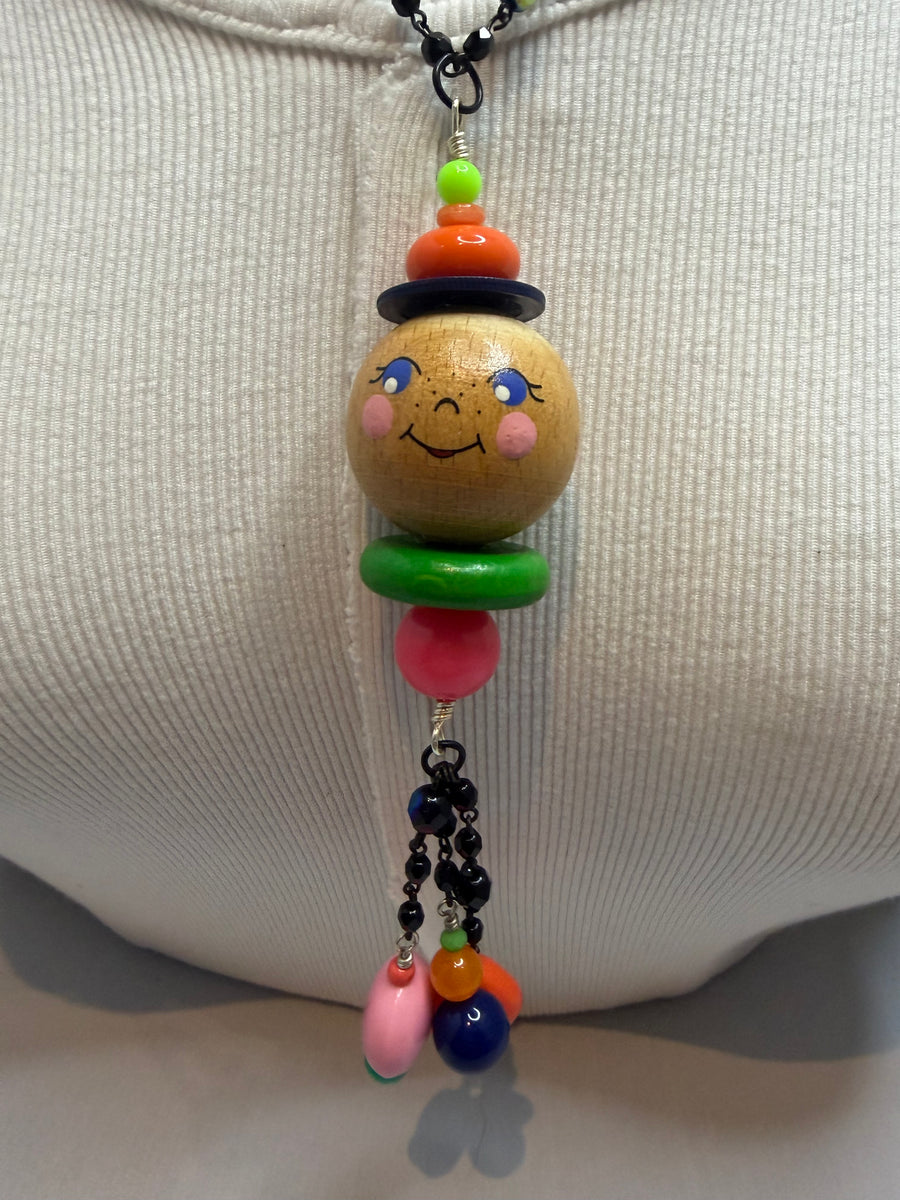 Wooden Button Head Necklace by The Vintage Jewel