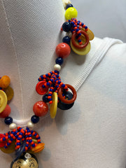 Wooden Button Lady Necklace by The Vintage Jewel