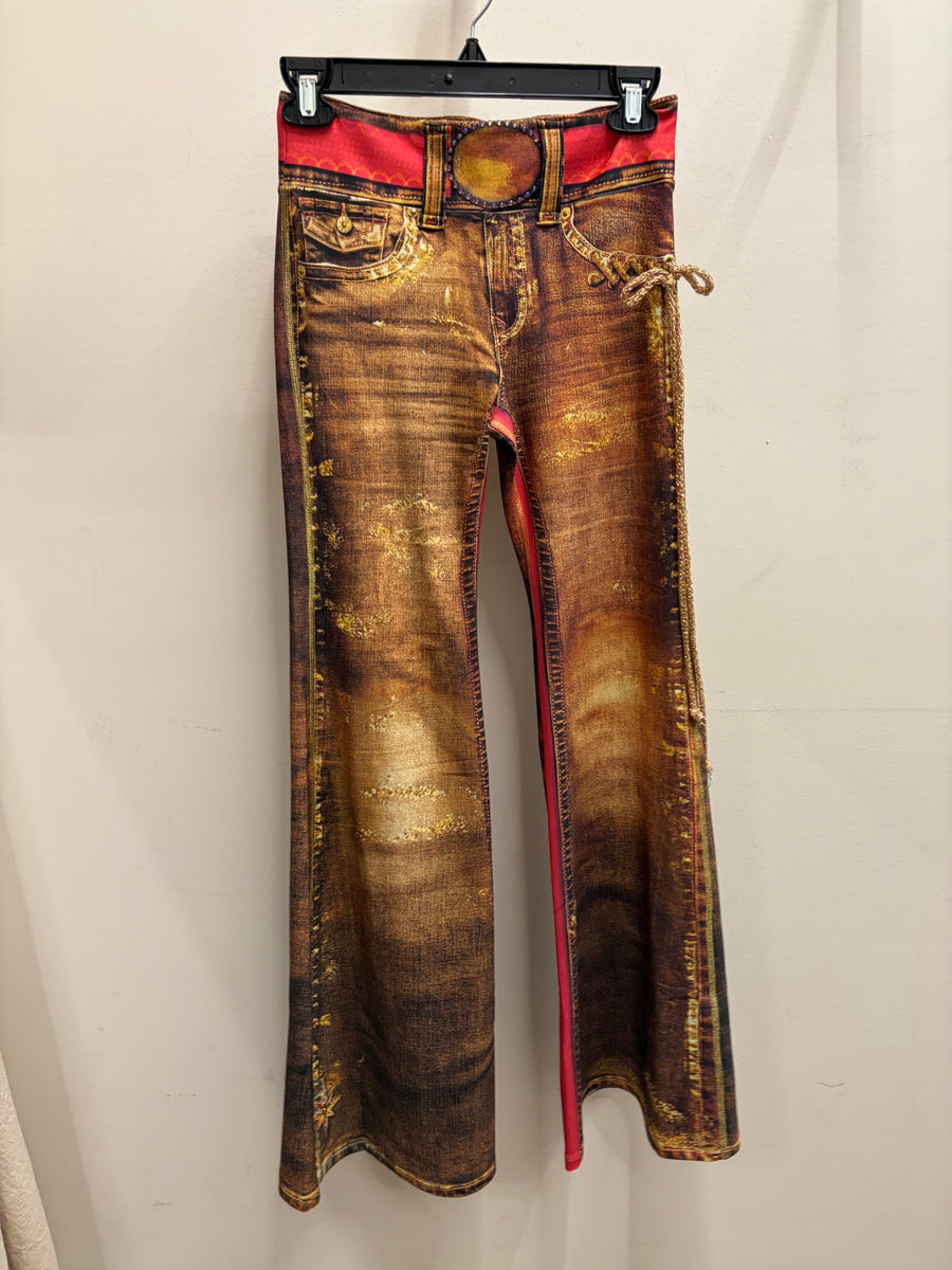 Flare Pants in Illusion Printed Look-Denim by IPNG Design
