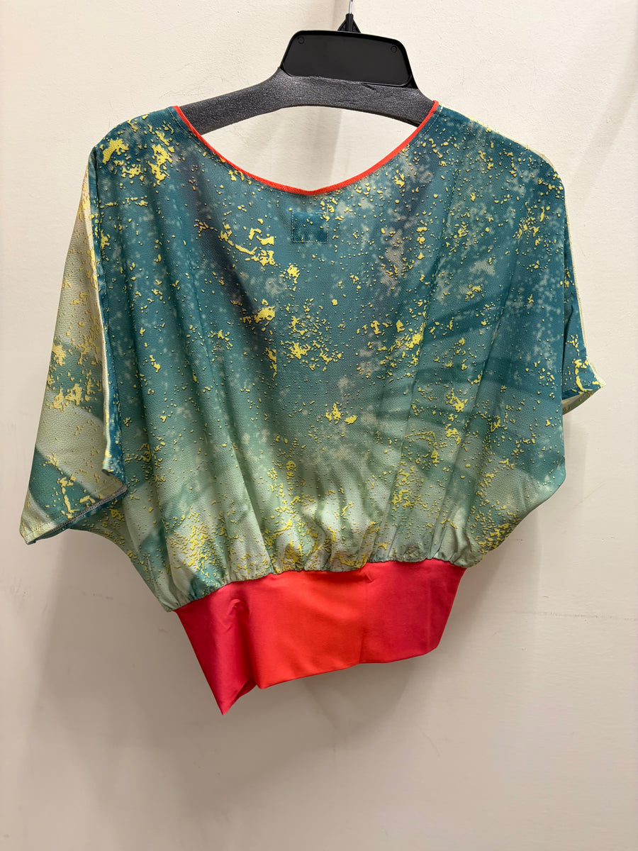 Draped V Tee in Painted Skies by IPNG Design