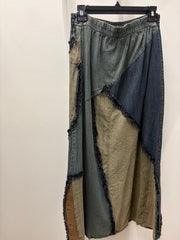 Western Boho Patch Denim Skirt by Young Threads Robin Boutique
