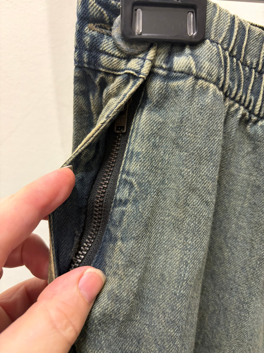 Western Boho Patch Denim Skirt by Young Threads Robin Boutique
