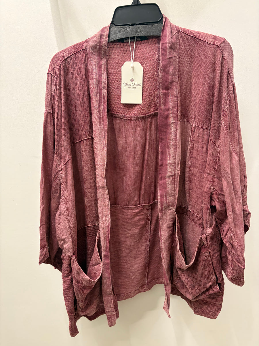 Boho Texture Mixed Print Kimono by Young Threads Robin Boutique