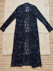 Midnight Paisley Burnout Velvet Duster by Adore