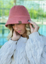 C.C. Beanie Knit Bucket Hat with Back Bow Robin Boutique