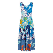 Mixed Long Ruffle Dress in Cool Blue by Jams World