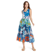 Mixed Long Ruffle Dress in Cool Blue by Jams World