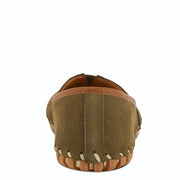 Spring Step KATHALETA Leather Slipon Mocassin in Dk Olive Green back view Robin Boutique