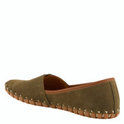 Spring Step KATHALETA Leather Slipon Mocassin in Dk Olive Green side view Robin Boutique