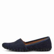 Spring Step KATHALETA Leather Slipon Mocassin in Navy Suede side view Robin Boutique