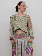 Pareo Kantha In Bloom Cropped Pullover #264 by Kantha Bae