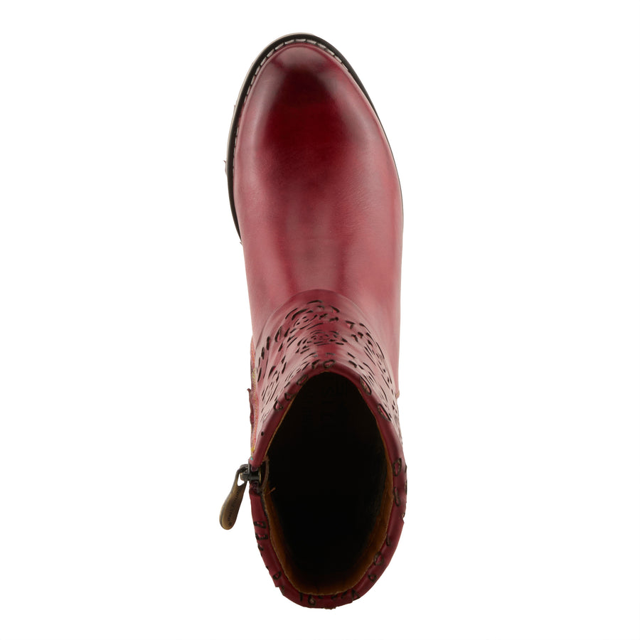 L'Artiste Kissofarose Boots in Dark Red Top View - Robin Boutique