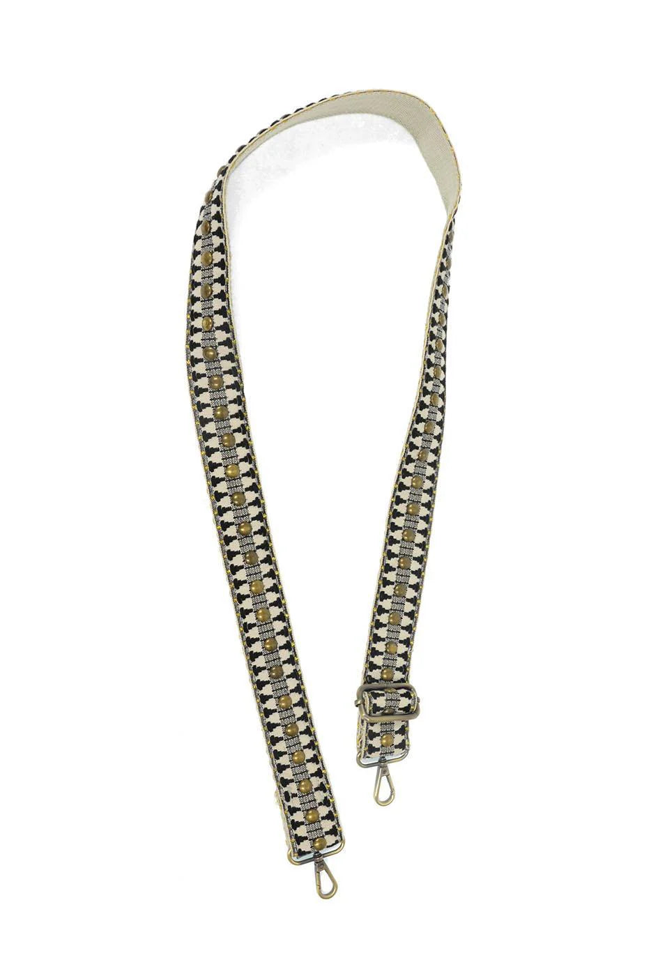 Black & White Stud Guitar Strap