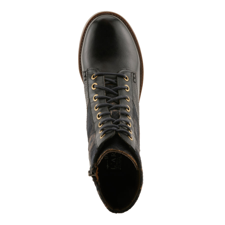 L'Artiste Marty Plaid Boots In Black Multi Top View - Robin Boutique