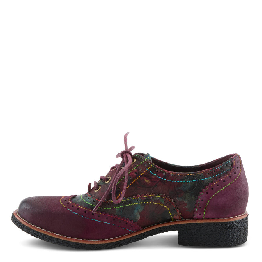 L'Artiste Muggiasti-Vinty Shoes  in bordeaux side view  multi Robin Boutique
