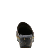 Back View of Olympe Clogs in navy multi - Robin Boutique