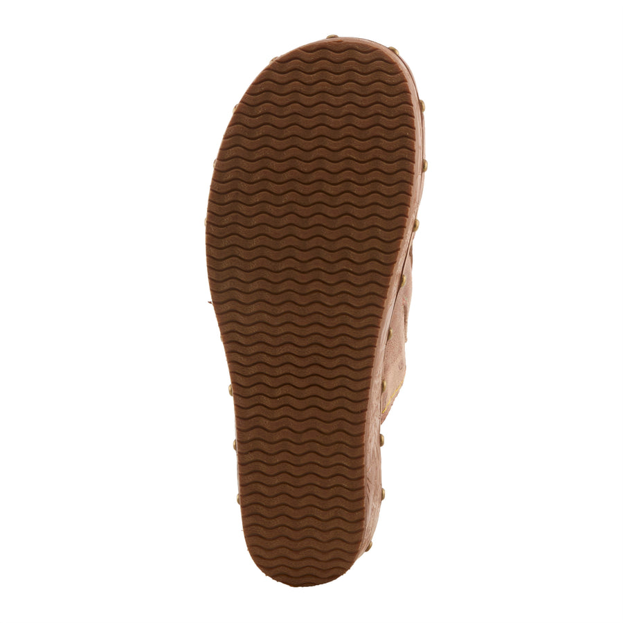 Bottom View of Olympe Clogs in tan multi - Robin Boutique