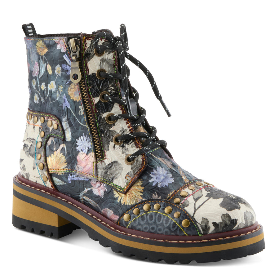 L'Artiste Rugup-Flower Laceup Booties Robin Boutique