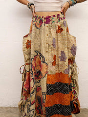 Pareo Kantha Butterfly Cargo Skirt #179 by Kantha Bae