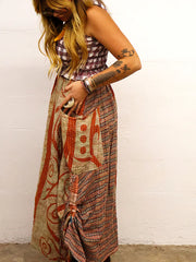 Pareo Kantha Butterfly Cargo Skirt #179 by Kantha Bae