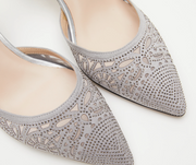 Azura Delicate Evening Sandel Shoes in Silver Robin Boutique