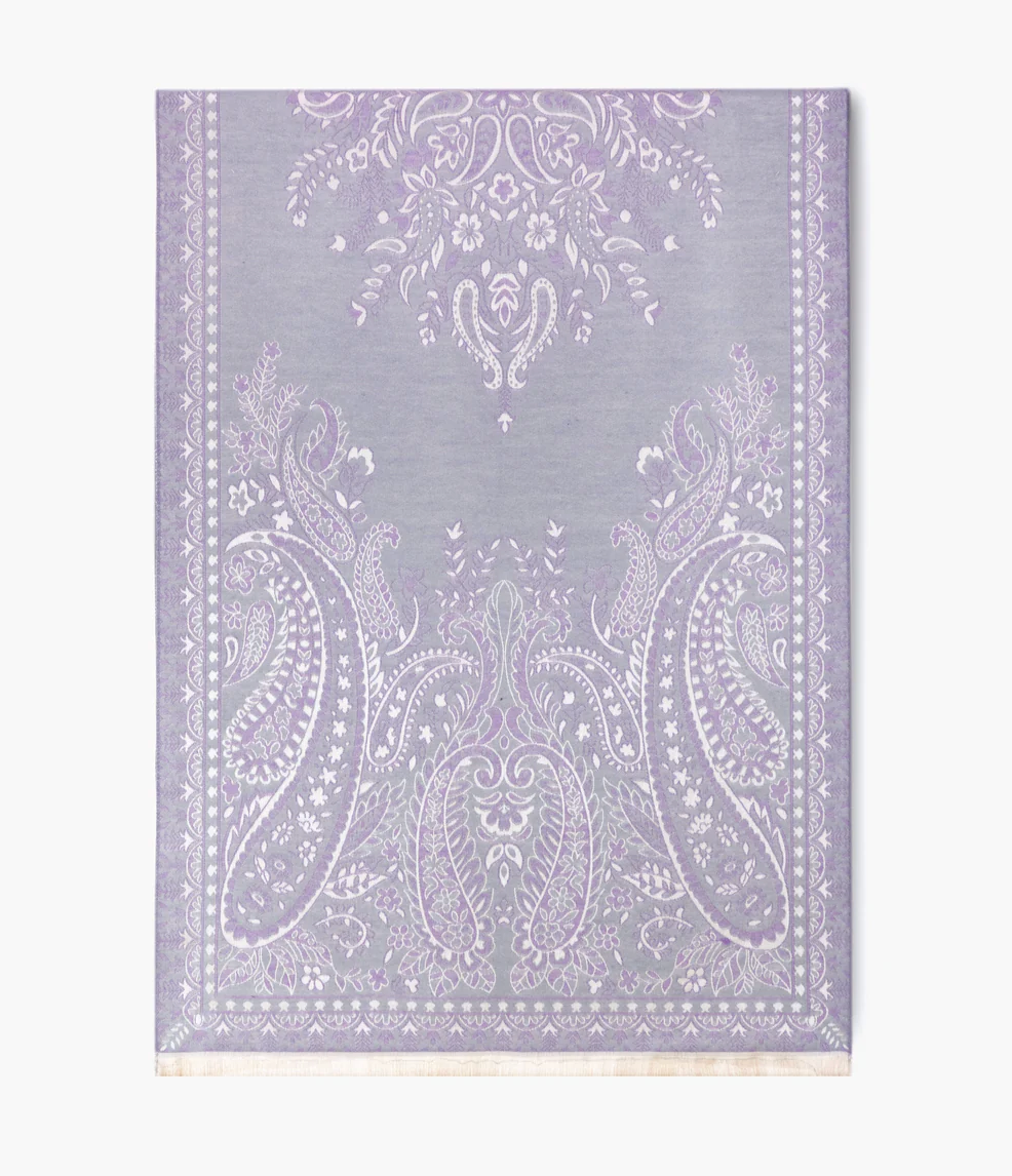 Paisley Overlap Solid Border Scarf & Baroque Floral Paisley Scarf Robin Boutique